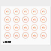 Sticker Rond Plaques de papier d'anniversaire d'une pêche douce (Feuille)