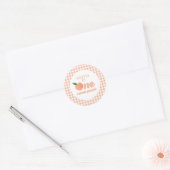 Sticker Rond Plaques de papier d'anniversaire d'une pêche douce (Enveloppe)