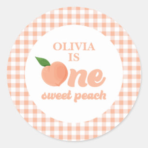 Sticker Rond Plaques de papier d'anniversaire d'une pêche douce