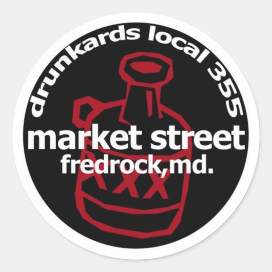 Sticker Rond Plaques de rechange Fredrock Drunkard (feuille de (Devant)