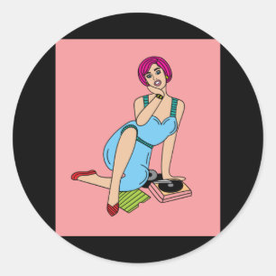 Sticker Rond Plaques De Vinyle Vintages