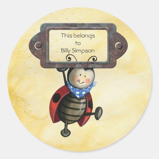 Sticker Rond Plaques du livre de nom (Devant)