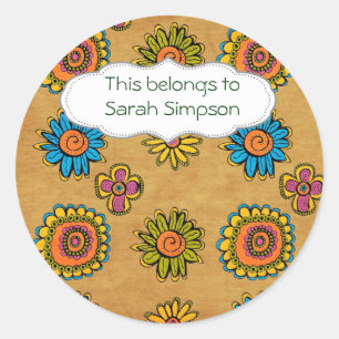 Sticker Rond Plaques du livre de nom