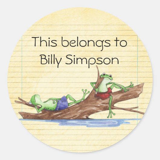 Sticker Rond Plaques du livre de nom (Devant)