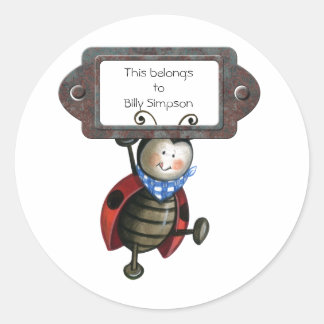 Sticker Rond Plaques du livre de nom