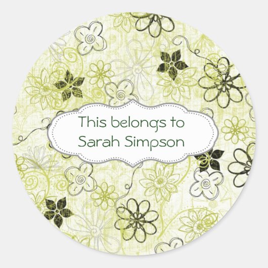 Sticker Rond Plaques du livre de nom (Devant)