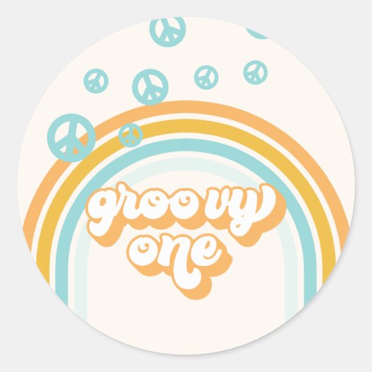 Sticker Rond Plaques en papier super One Retro Boy 1er Annivers (Devant)