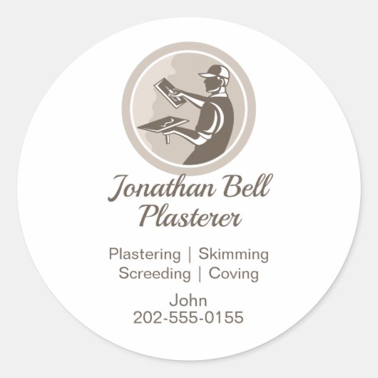Sticker Rond Plasterer Masonry Drywall (Devant)