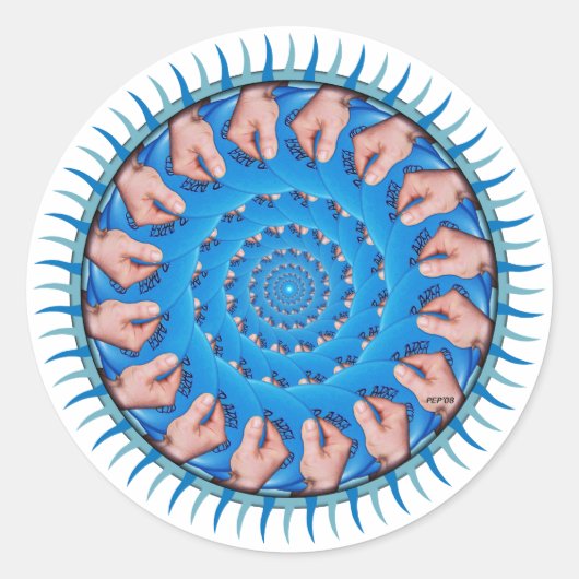 Sticker Rond Plastique bleu (Devant)