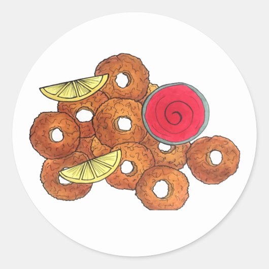 Sticker Rond Plat de Calamari frits Alimentation Italienne Entr (Devant)
