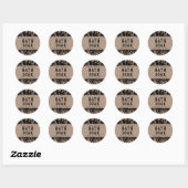 Sticker Rond Plat De Sel Rustique Kraft Et Bain Noir (Feuille)