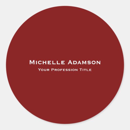 Sticker Rond Plat professionnel rouge profond moderne (Devant)
