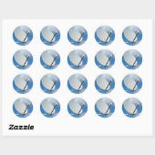 Sticker Rond Plat satellite (Feuille)