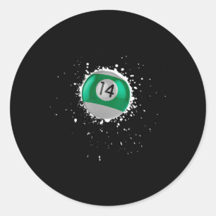 Sticker Rond Plate-forme de peinture de billard de 14 balles co