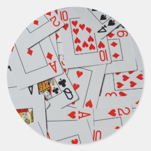 Sticker Rond Plateau De Scatter Jouer Cartes Motif,