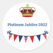 Sticker rond Platinum Jubilee 2022 classique (Devant)