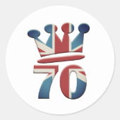 Sticker Rond Platinum Jubilee Queen Elizabeth 70 (Devant)