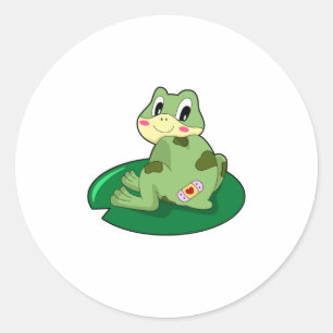 Sticker Rond Plâtre de feuille de cœur de grenouille