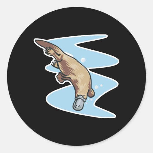 Sticker Rond platypus nageur (Devant)