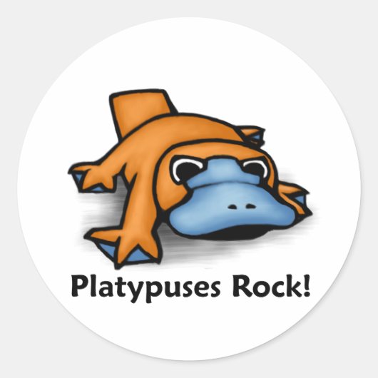 Sticker Rond Platypus Rock ! (Devant)