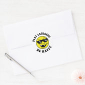 Sticker Rond Play Lacrosse Be Happy (Enveloppe)