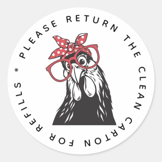 Sticker Rond Please return carton Funny egg carton (Devant)