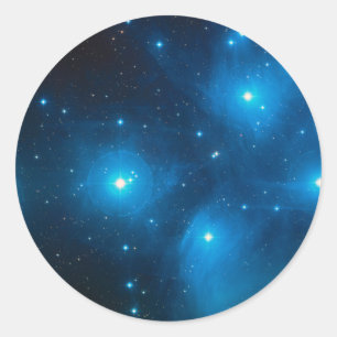 Sticker Rond Pleiades Open Star Cluster