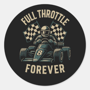 Sticker Rond Plein Gaz Pour Toujours – Esprit de Course Vintage
