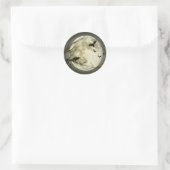 Sticker Rond Pleine lune avec corneille et chauves-souris (Sac)