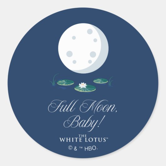 Sticker Rond Pleine lune, Bébé ! - Le Lotus Blanc (Devant)