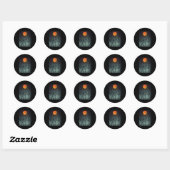 Sticker Rond Pleine lune Crow Gloomy Forêt Costume magnifique H (Feuille)