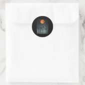 Sticker Rond Pleine lune Crow Gloomy Forêt Costume magnifique H (Sac)