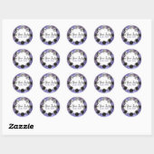 Sticker Rond Pleine lune d'aquarelle Cycle lunaire Nuit Sky Ene (Feuille)
