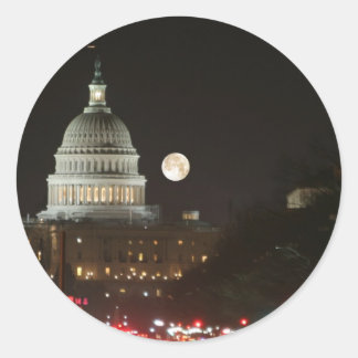Sticker Rond PLEINE LUNE de construction du Capitole américain
