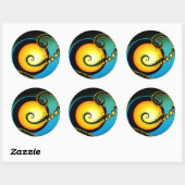 Sticker Rond Pleine lune Fractal Art Spiral (Feuille)