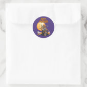 Sticker Rond Pleine lune Halloween heureux (Sac)