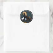 Sticker Rond Pleine Lune Loup Hurleur (Sac)