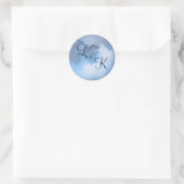 Sticker Rond Pleine lune lunaire Céleste Monogramme Mariage (Sac)