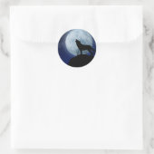 Sticker Rond Pleine lune Wolf (Sac)