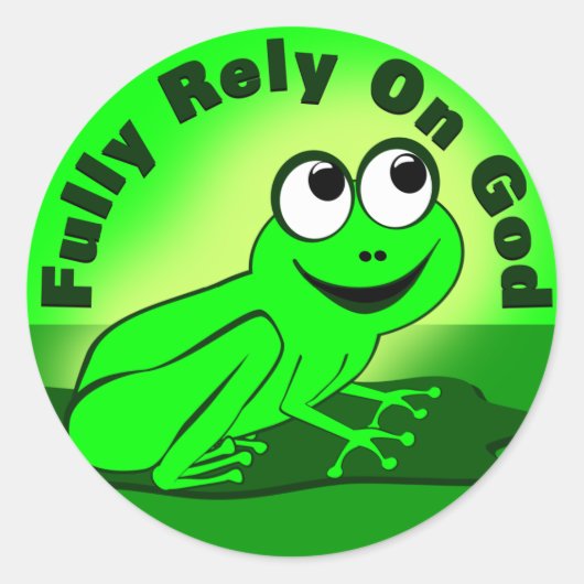 Sticker Rond Pleinement confiance en Dieu F.R.O.G. (Devant)