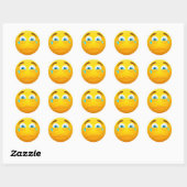 Sticker Rond Pleurer Emoji Jaune (Feuille)