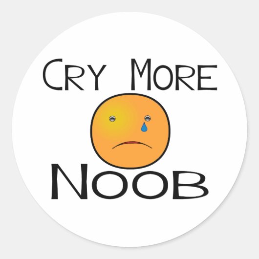 Sticker Rond Pleurer plus de Noob (Devant)