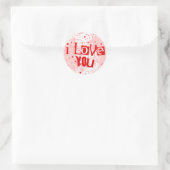 Sticker Rond pleurs de coeur : je vous aime (Sac)