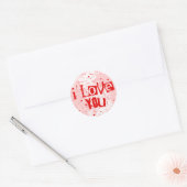 Sticker Rond pleurs de coeur : je vous aime (Enveloppe)