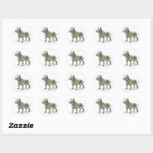 Sticker Rond Pliage de billets Pitbull (Feuille)