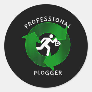 Sticker Rond Plogger Professionnel - Jogger environnement de Pl
