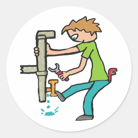 Sticker Rond Plomberie (Devant)