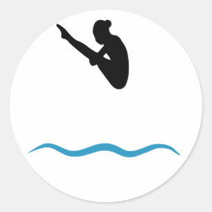 Sticker Rond Plongée en Springboard