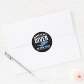Sticker Rond Plongée Funny Diver Plongée (Enveloppe)