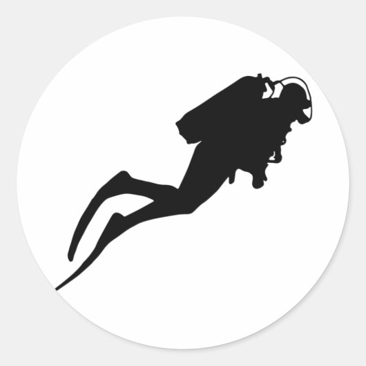 Sticker Rond plongée sous-marine (Devant)